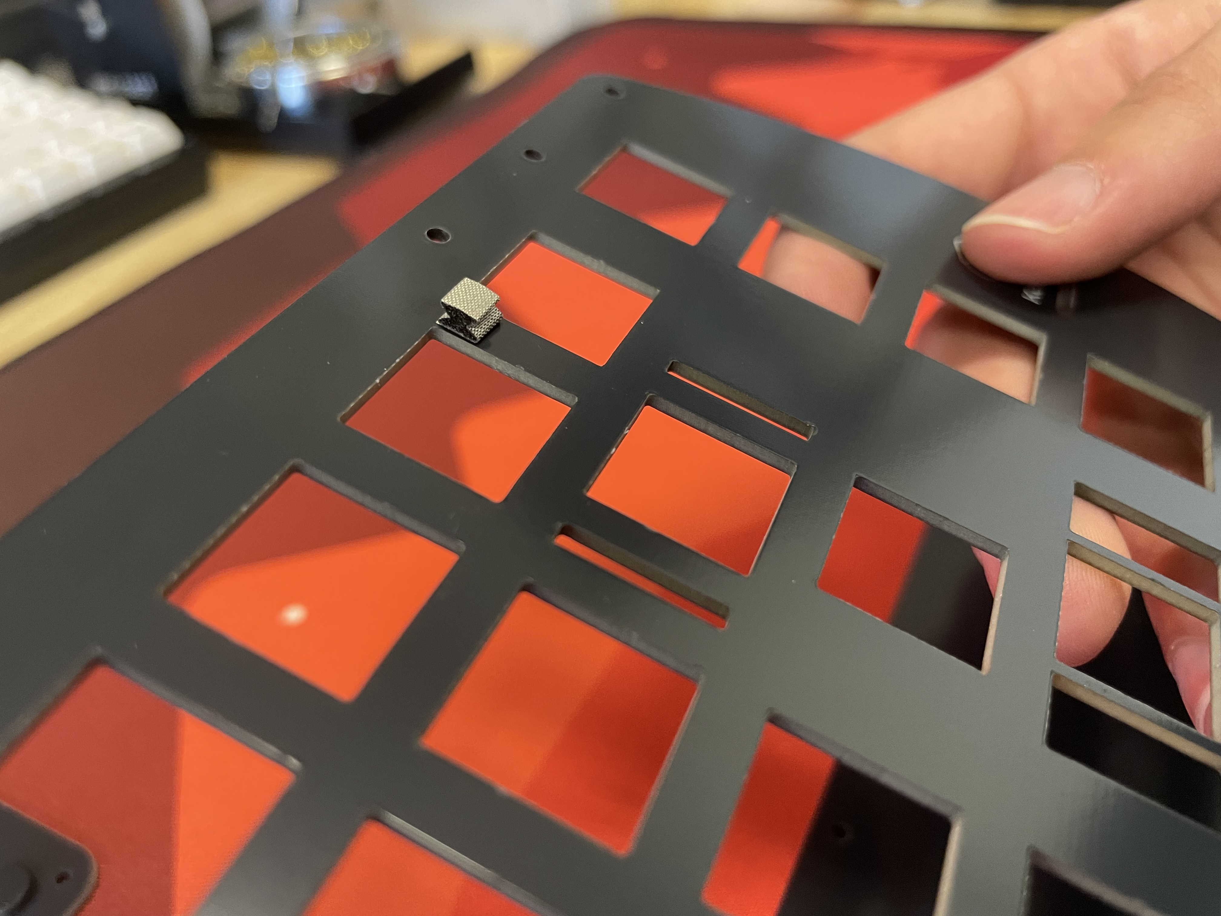 ESD foam gasket/pad on switch plate