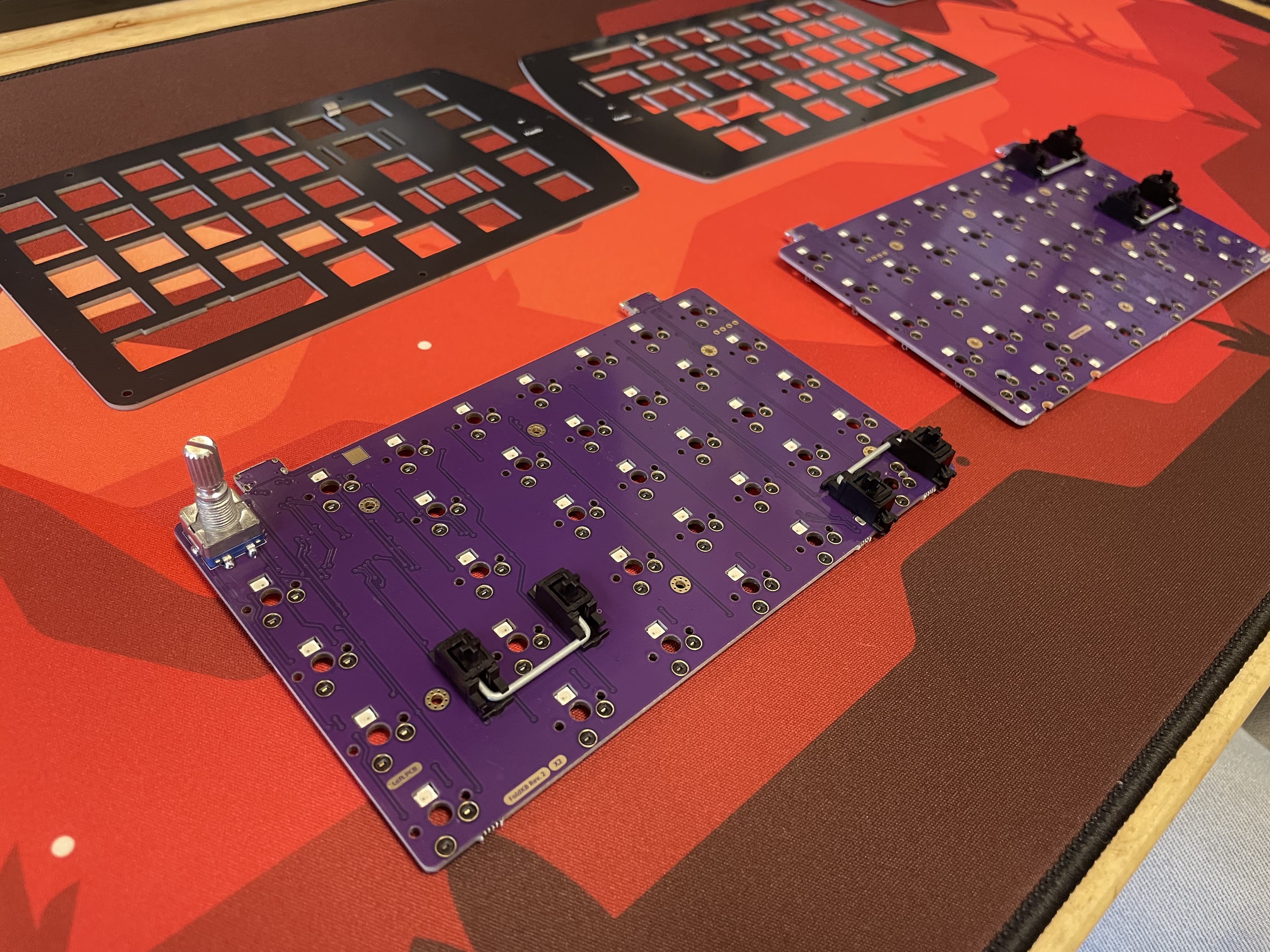 PCBs with 2u stabilizers installed