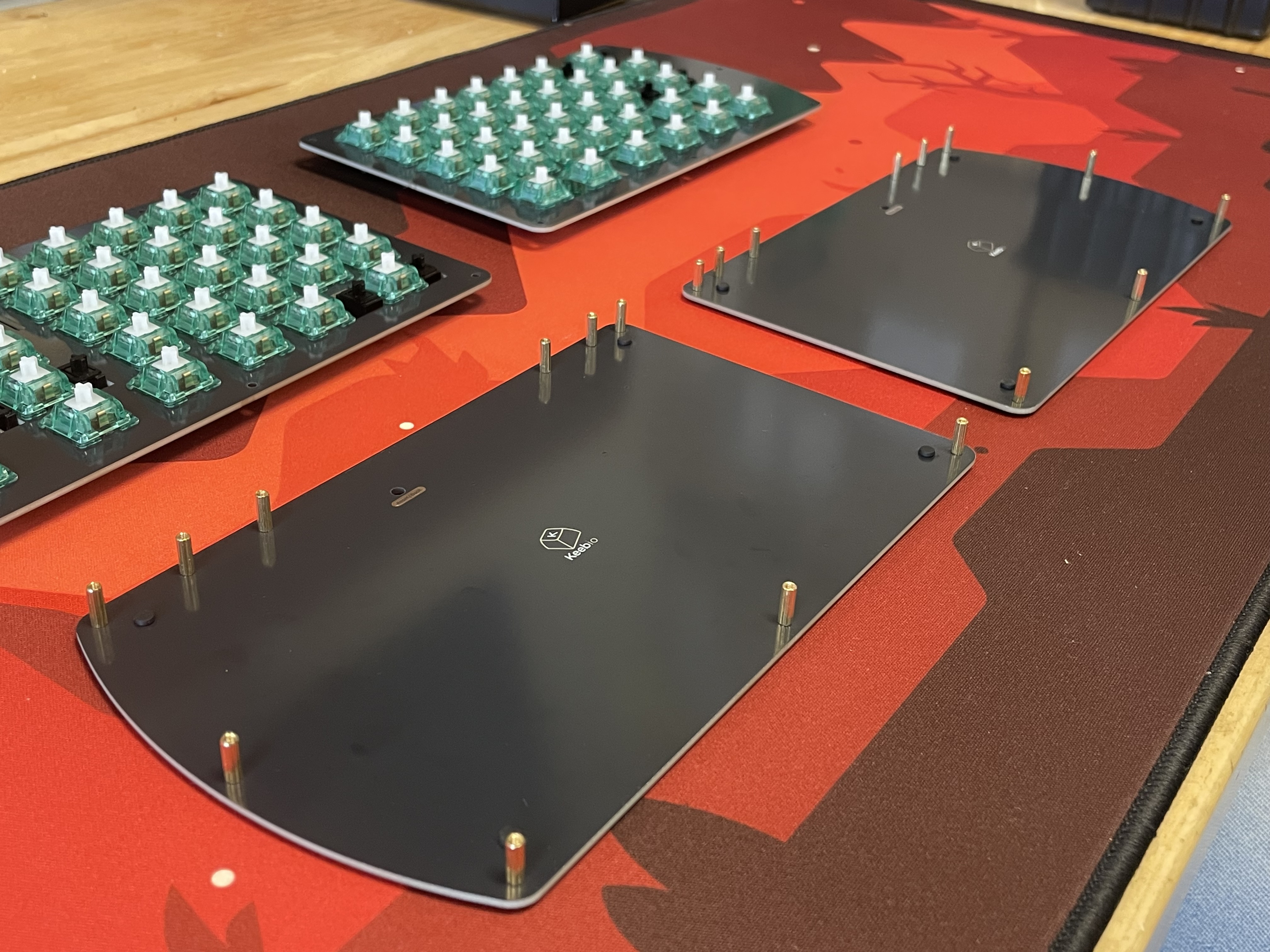Bottom plates with standoffs installed