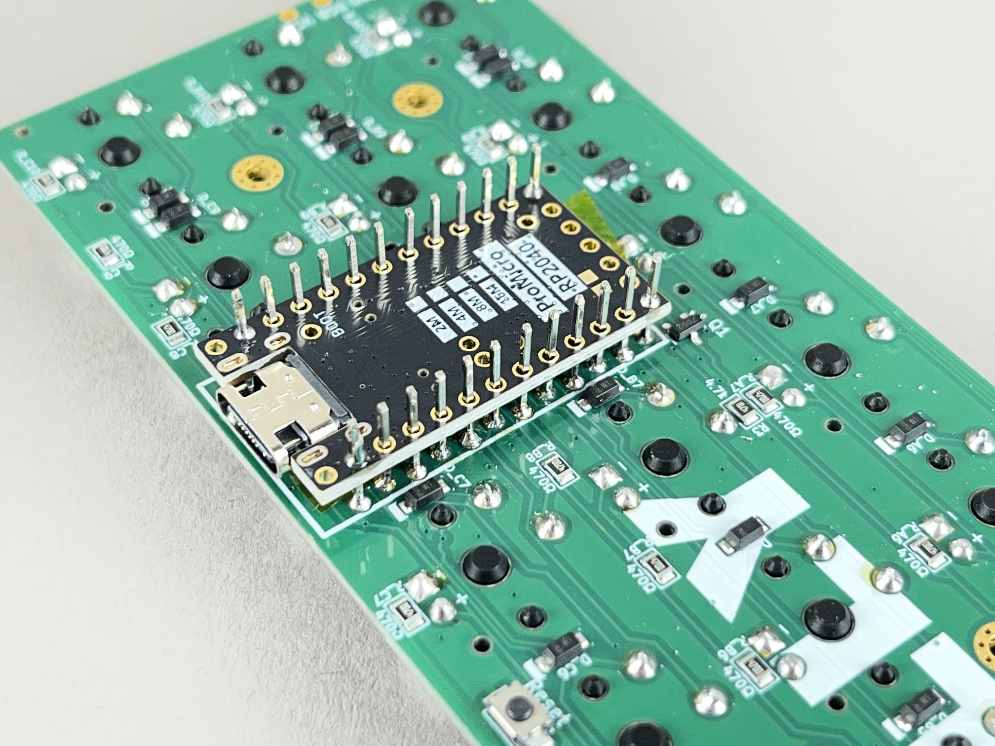 Solder other corners